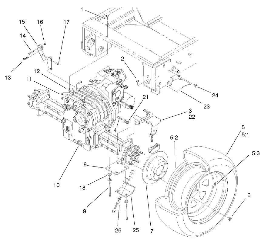 Front Axle, Brake And Tire Assembly