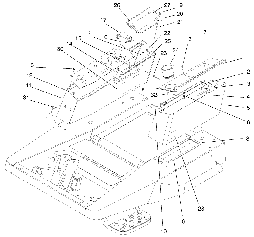 Control Console And Tool Box Assembly