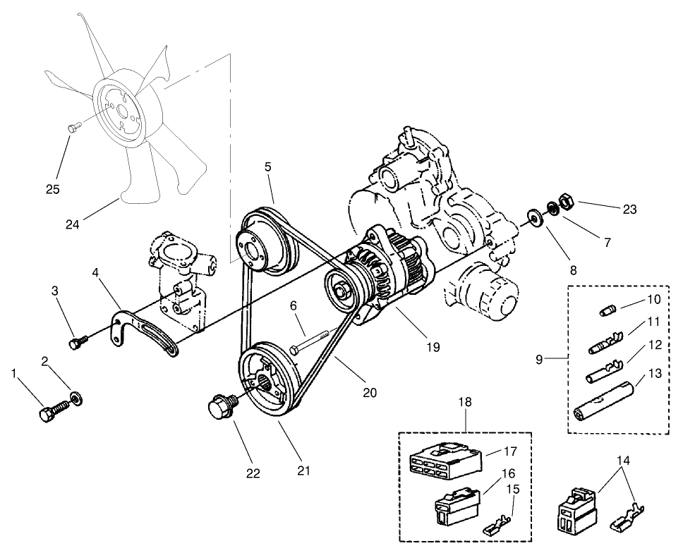 Alternator and Pulley Assembly