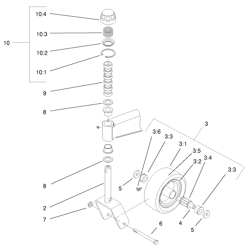 Fork Caster And Wheel Assembly