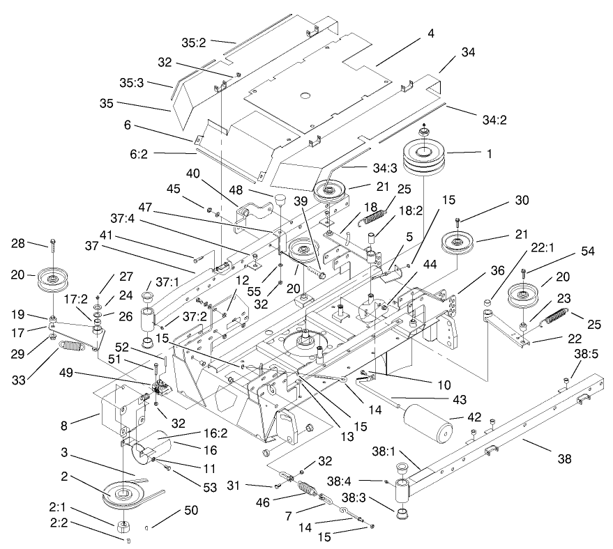 Center Deck, Arms And Covers Assembly
