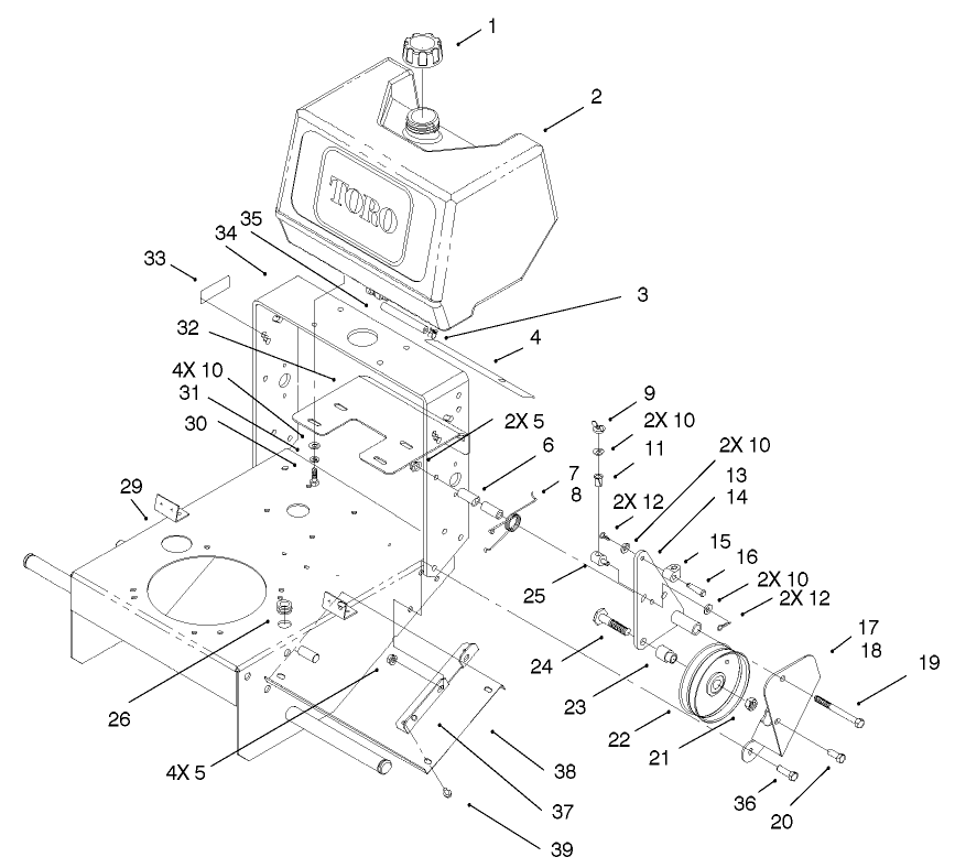 Fuel Tank & Idler Bracket Assembly