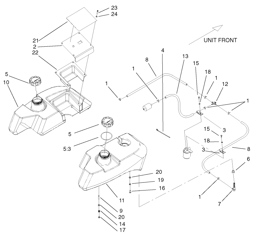 Tank And Fuel Line Assembly