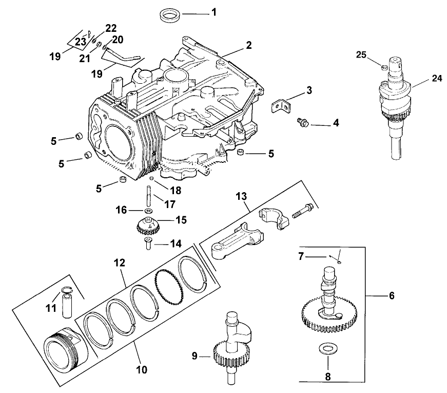 Crankcase Assembly - Kohler Model Cv15t-41604
