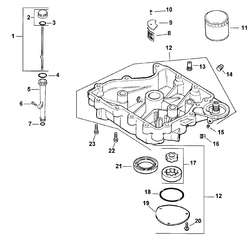 Oil Pan And Lubrication Assembly Kohler Model Cv15t-41604