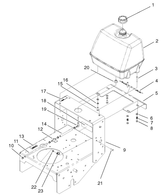 Frame, Fuel Tank And Shift Plate Assembly