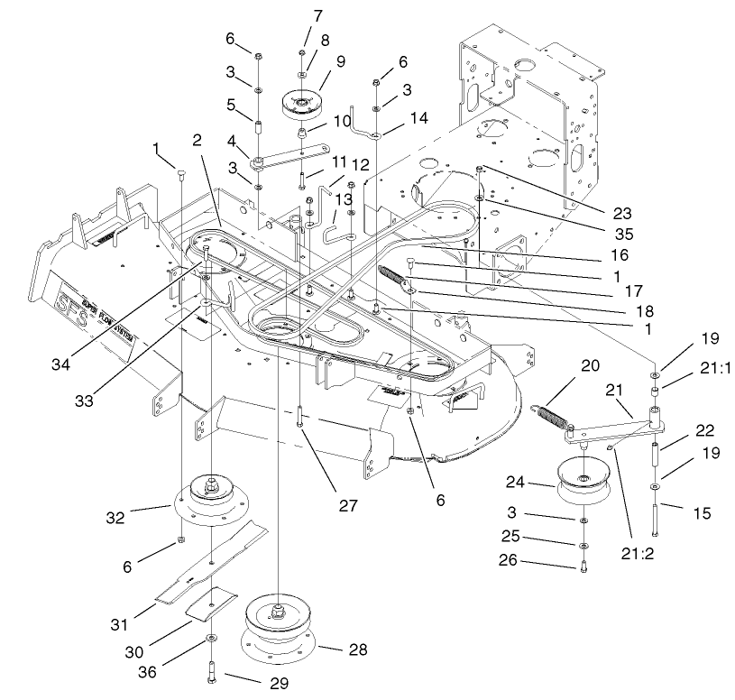 Spindle, Idler Pulley, And Belt Assembly