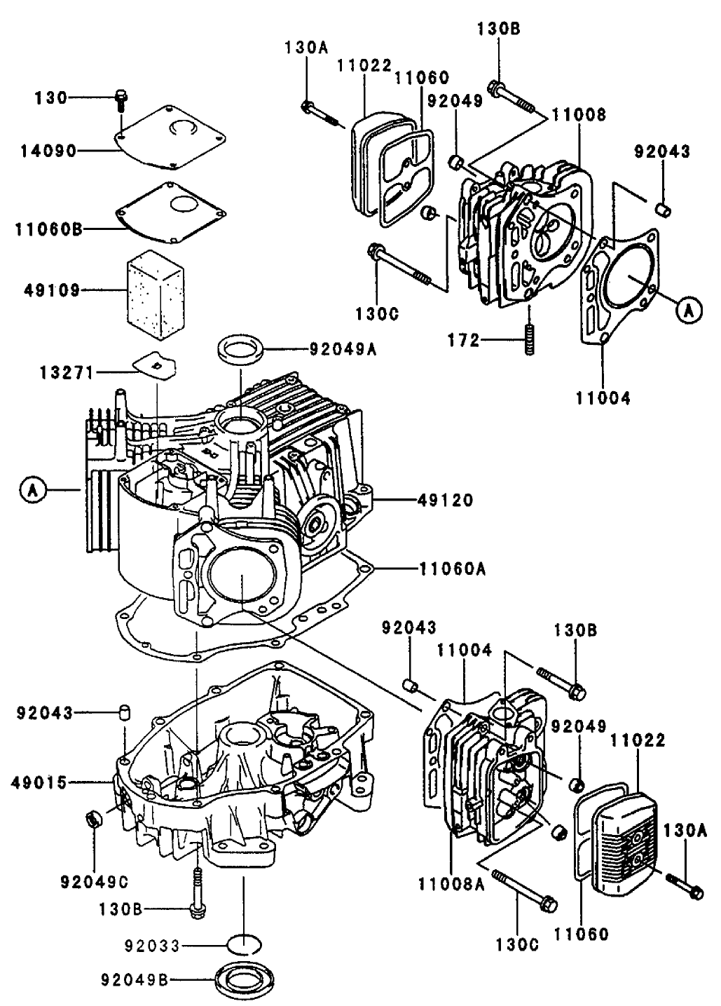 Cylinder/crankcase Assembly Kawasaki Fh451v-As08