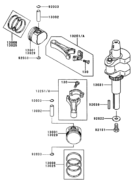Piston/crankshaft Assembly Kawasaki Fh451v-As08