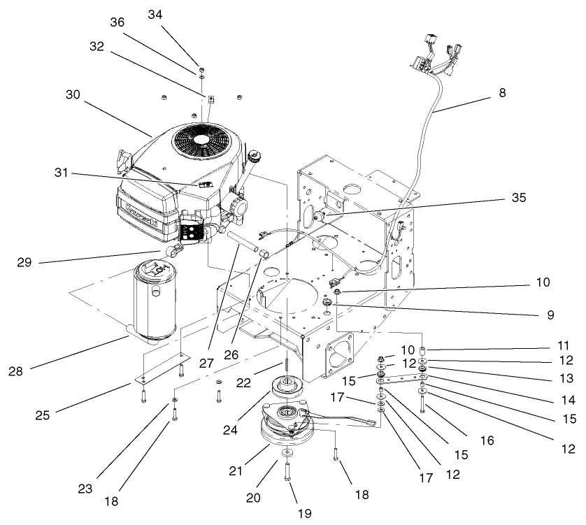 Engine And Clutch Assembly