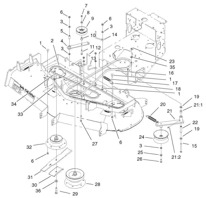 Spindle, Idler Pulley And Belt Assembly