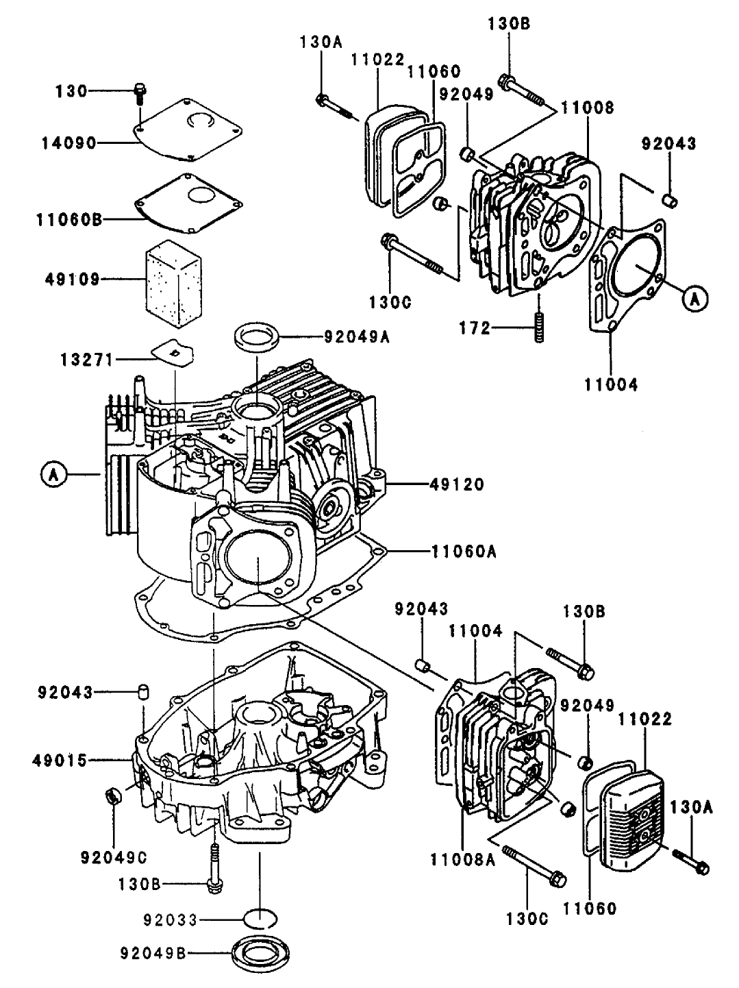 Cylinder/crankcase Assembly Kawasaki Fh451v-As08