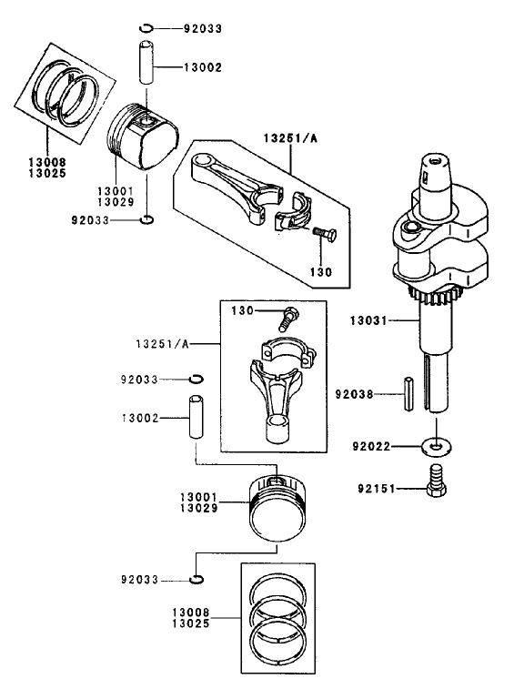 Piston/crankshaft Assembly Kawasaki Fh451v-As08