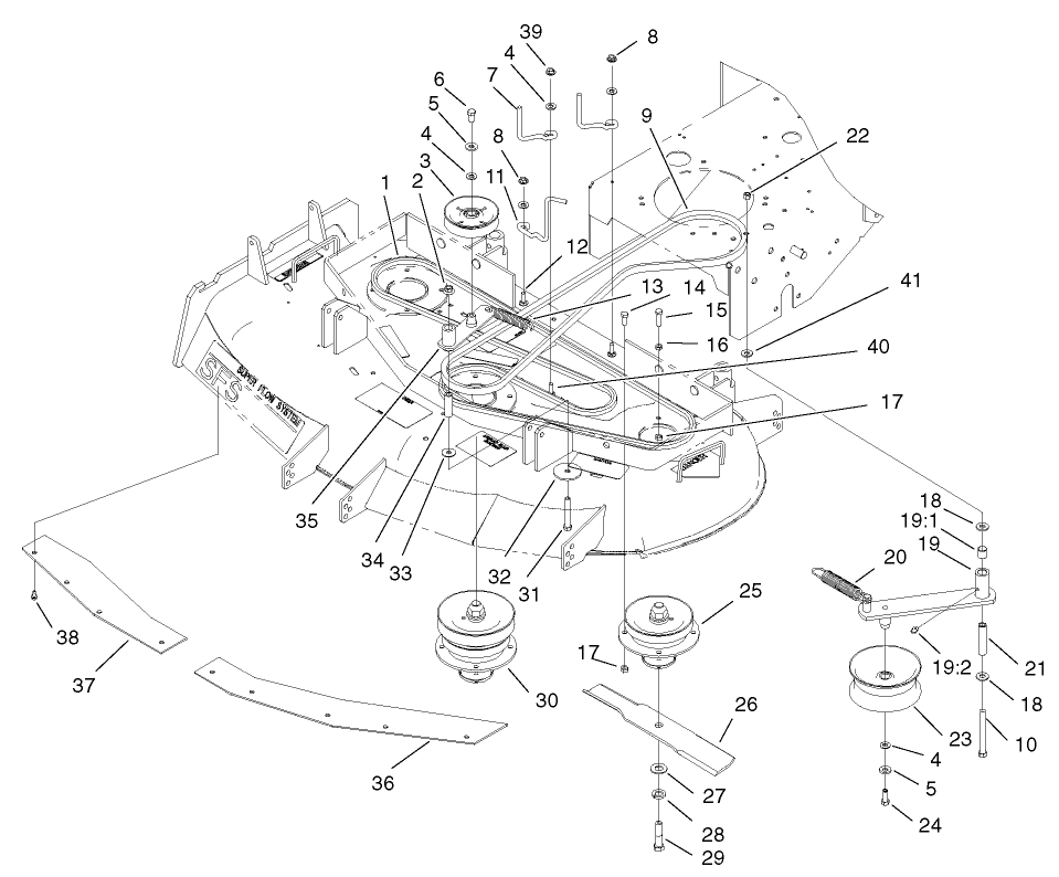 Spindle, Idler Pulley And Belt Assembly
