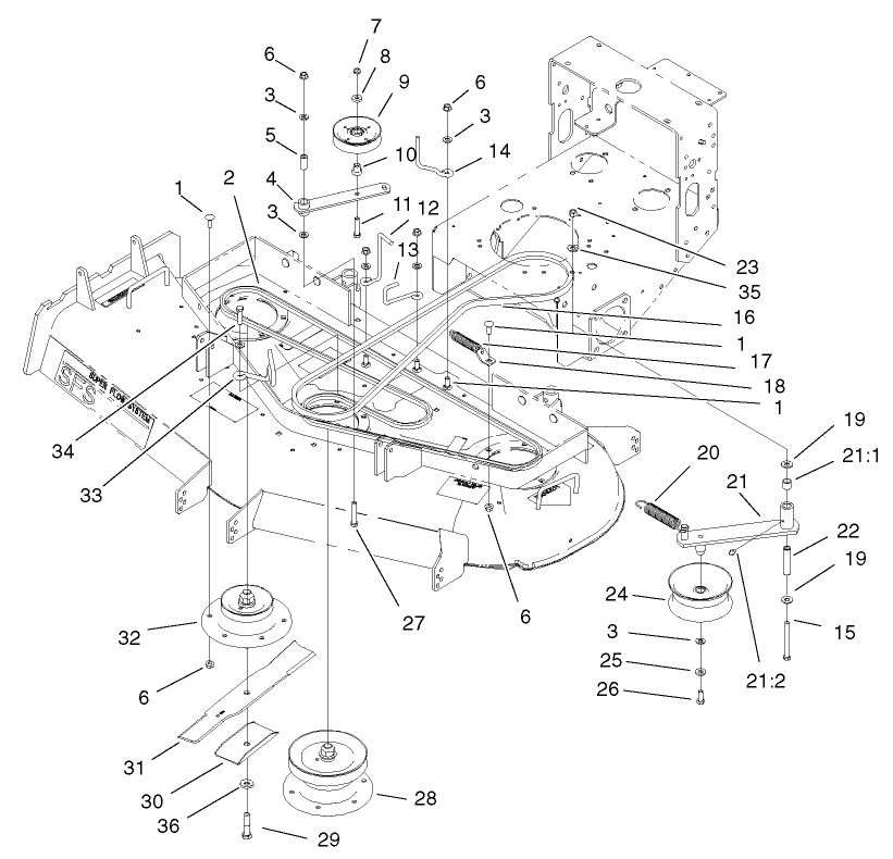 Spindle, Idler Pulley, And Belt Assembly