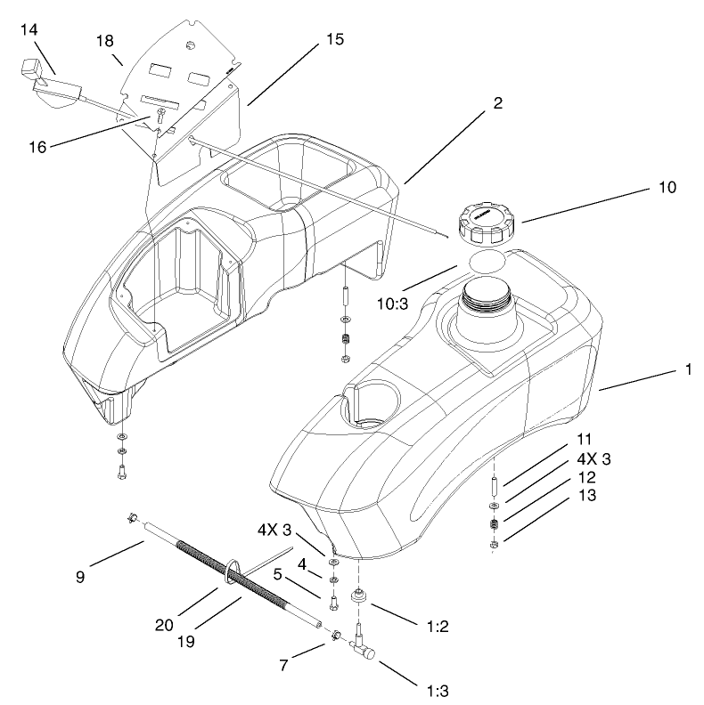 Fuel Tank and Control Pod Assembly