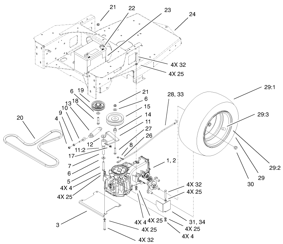 Hydro and Belt Drive Assembly