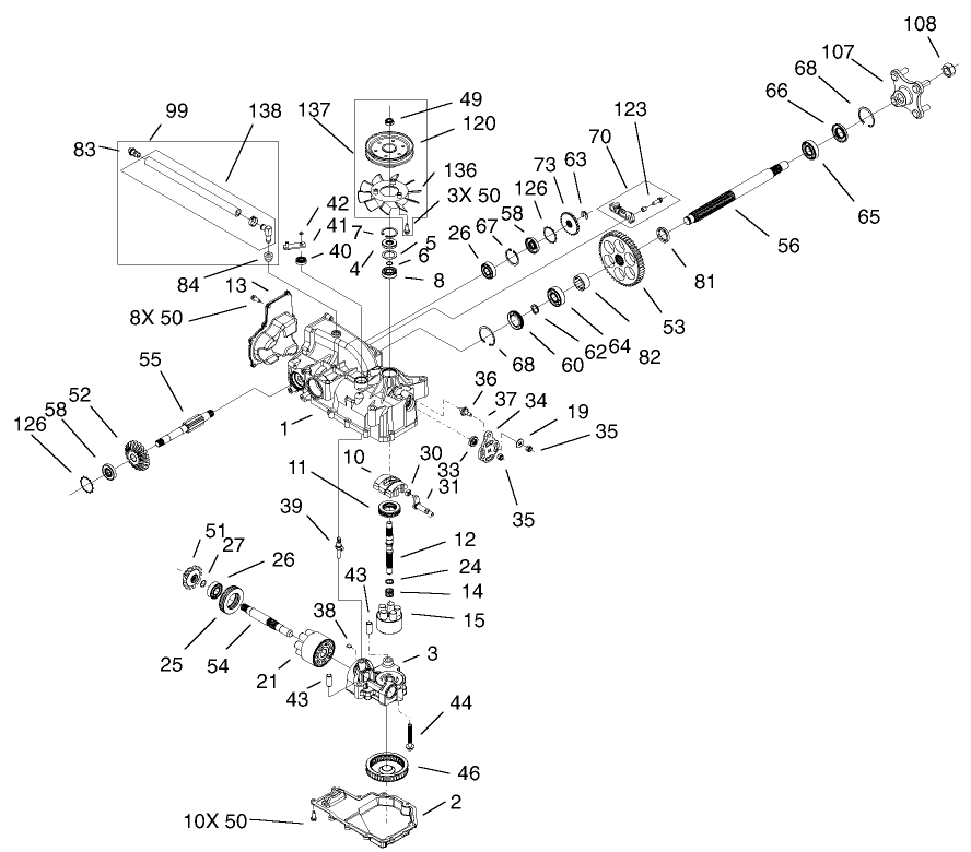 LH Hydro Transaxle Assembly No. 100-7361