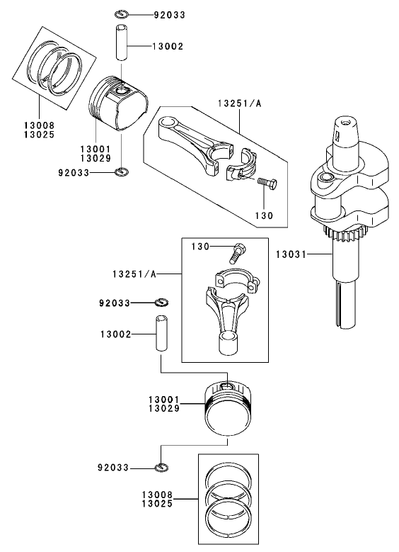 Piston / Crankshaft Assembly  Kawasaki FH 531V-AS07
