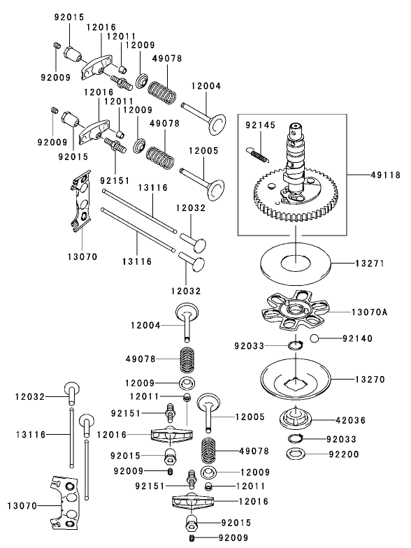 Valve / Camshaft Assembly  Kawasaki FH 531V-AS07