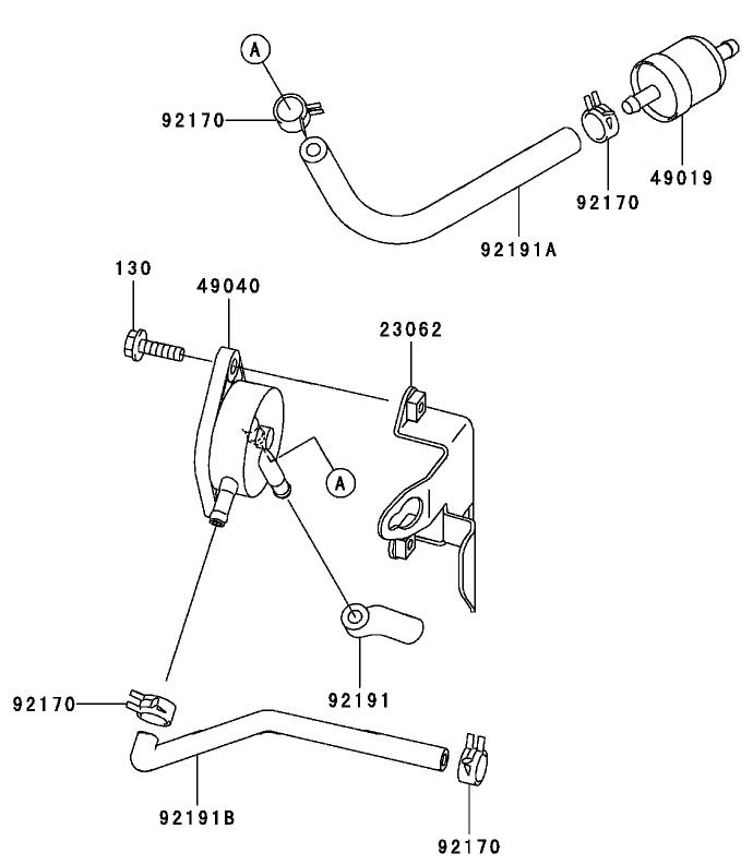 Fuel Tank / Fuel Valve Assembly  Kawasaki FH 531V-AS07