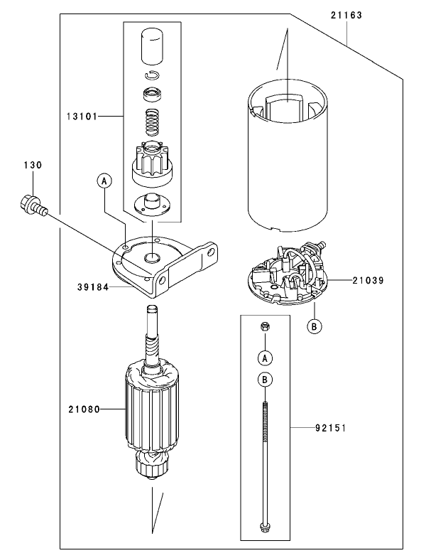 Starter Assembly  Kawasaki FH 531V-AS07