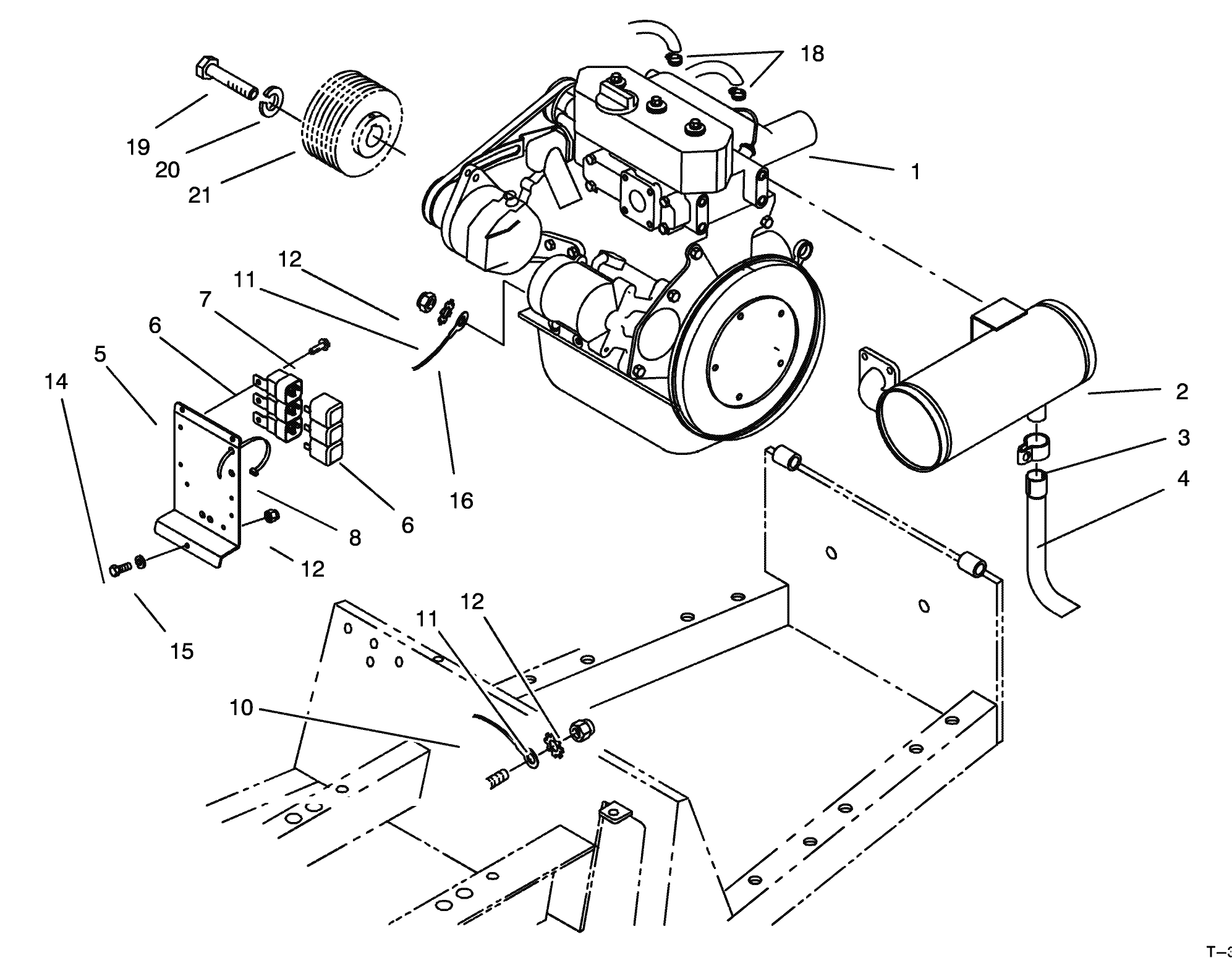 Engine and Exhaust Assembly