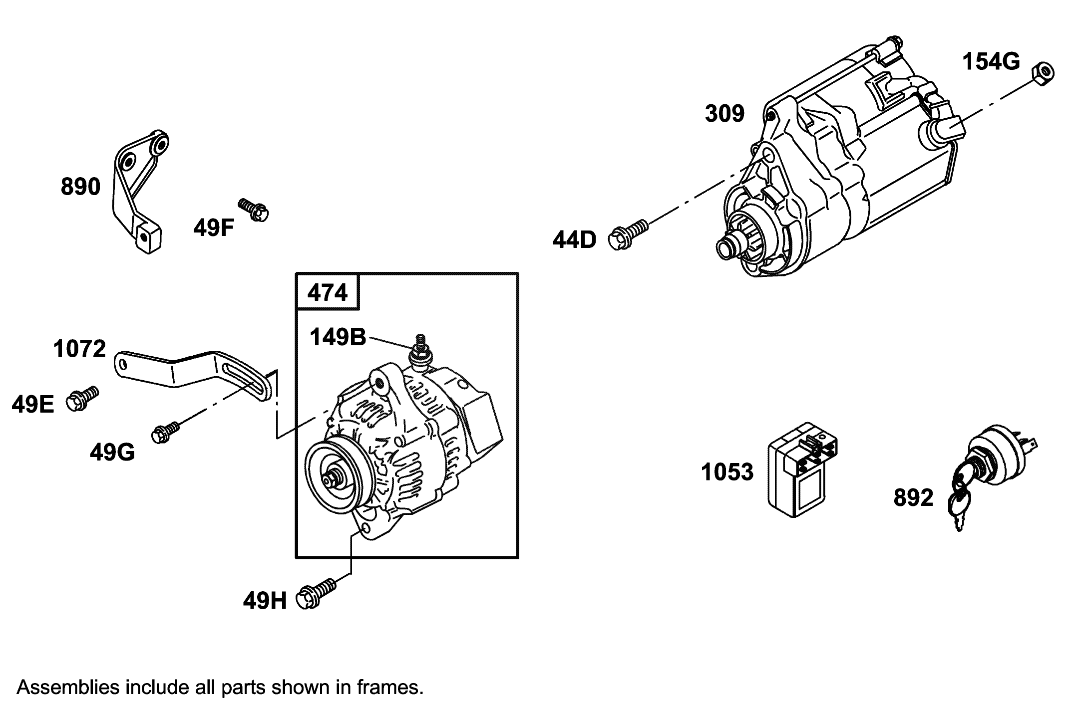 Alternator amd Starter Motor Assembly
