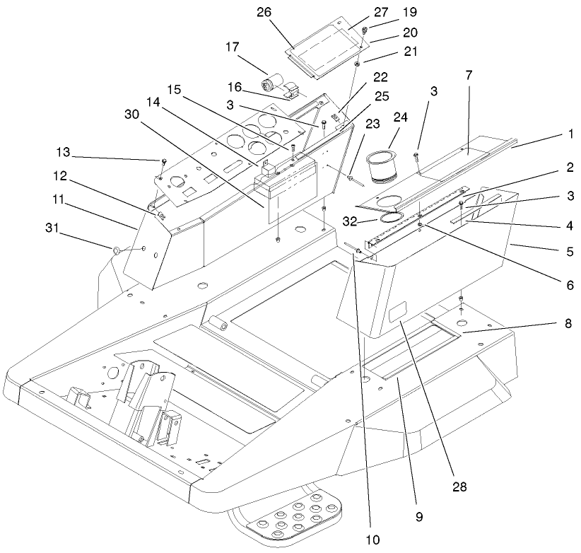 Control Console And Tool Box Assembly