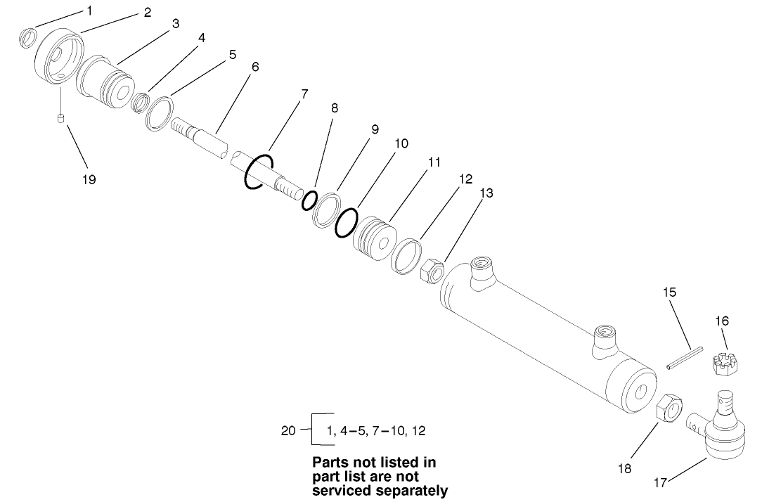 Steering Cylinder Asm No. 93-5962 (model 30302 Only)