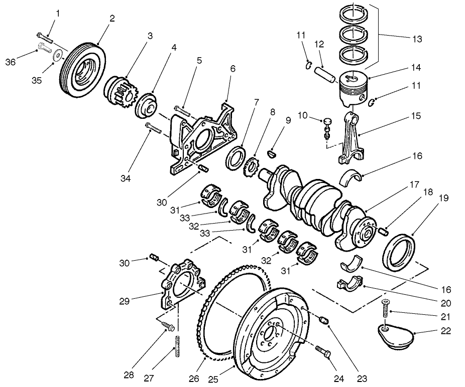 Piston And Crankshaft Assembly
