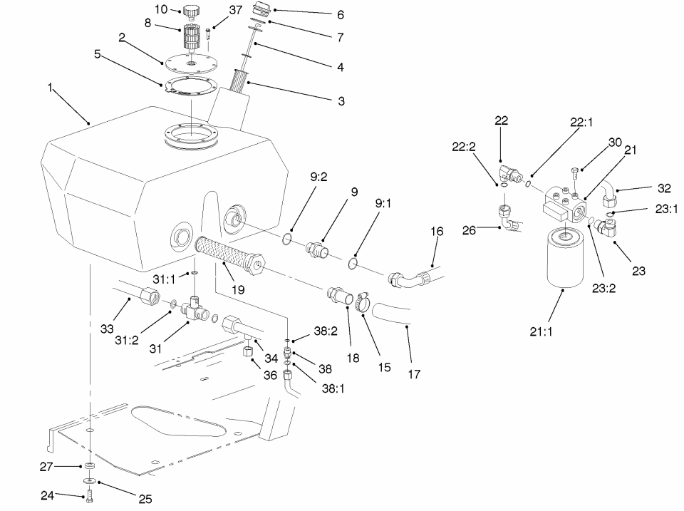 Hydraulic Filter And Reservoir Assembly