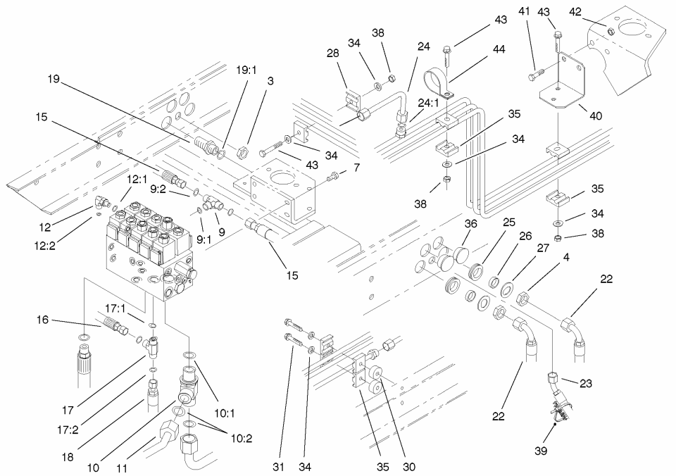 Rear Hydraulic Control Block And Tube Assembly