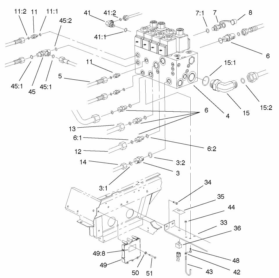 Front Hydraulic Control Block And Hose Assembly
