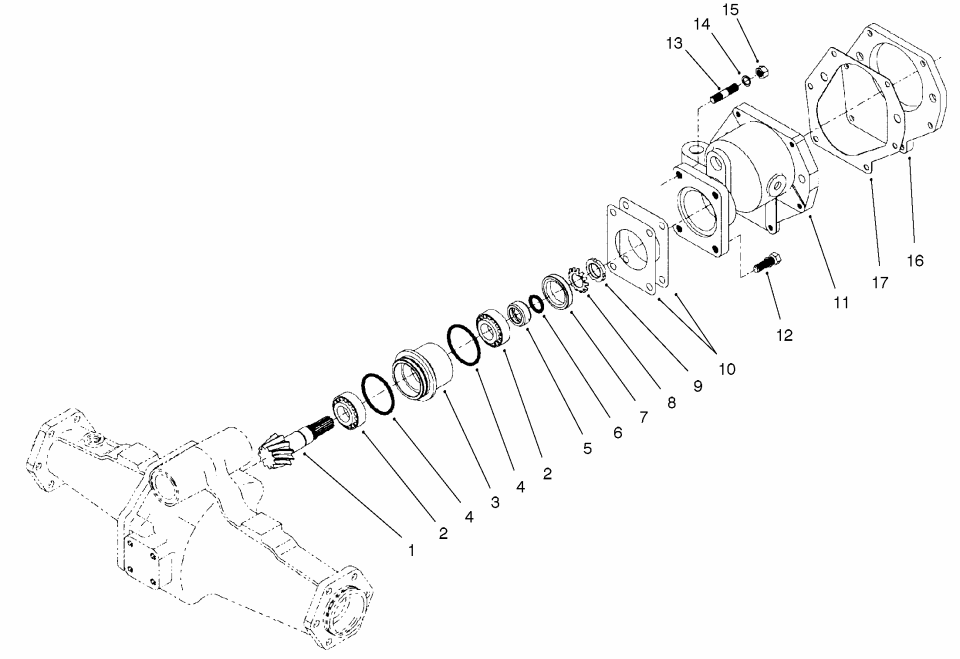 Rear Axle Assembly No. 100-3784 Bevel Pinion Shaft Assembly