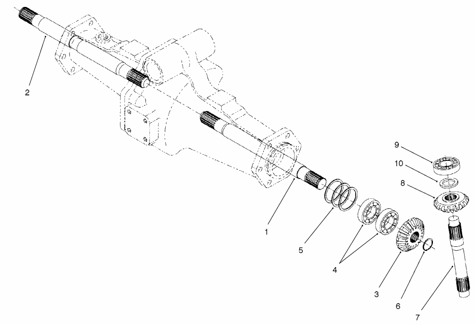 Rear Axle Assembly No. 100-3784 (continued) Bevel Gear Shaft Assembly