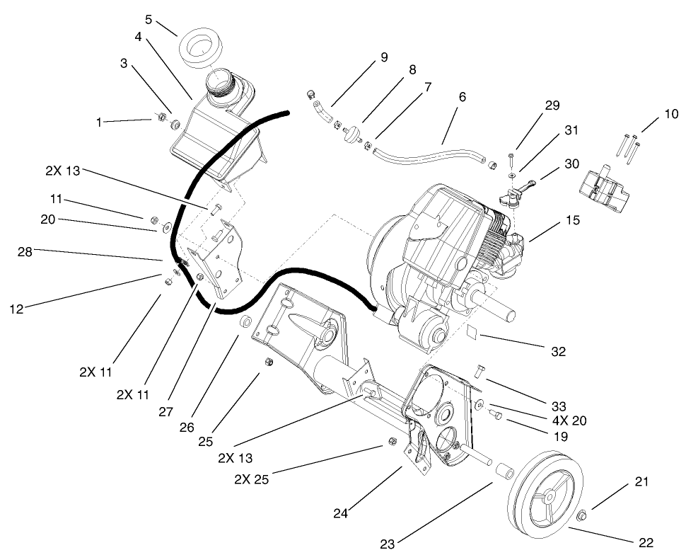 Engine And Frame Assembly