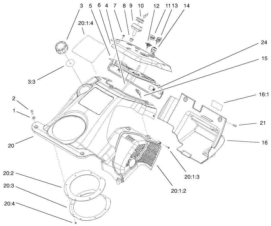 Upper Shroud And Control Panel Assembly