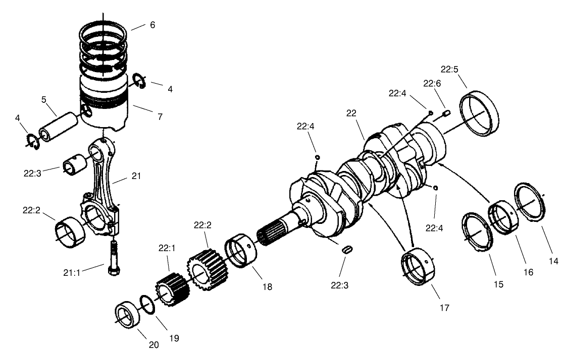 Piston And Crankcase Assembly