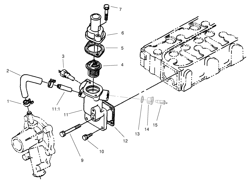 Water Flange And Thermostat Assembly