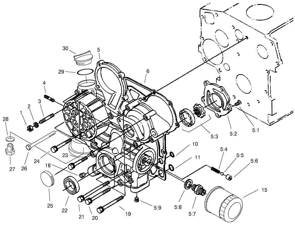Gear Case And Oil Filter Assembly