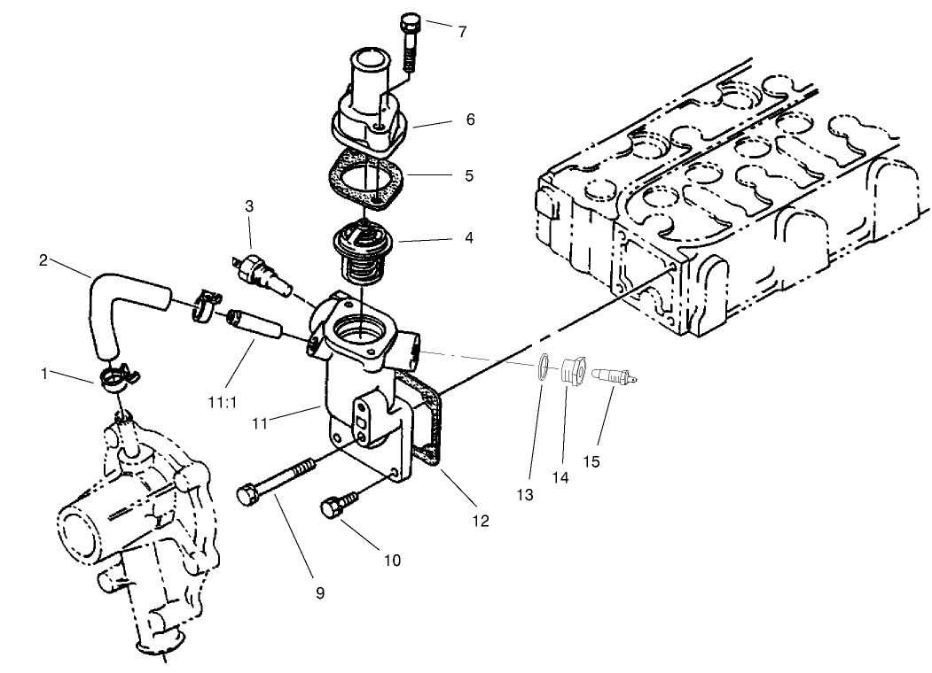 Water Flange And Thermostat Assembly