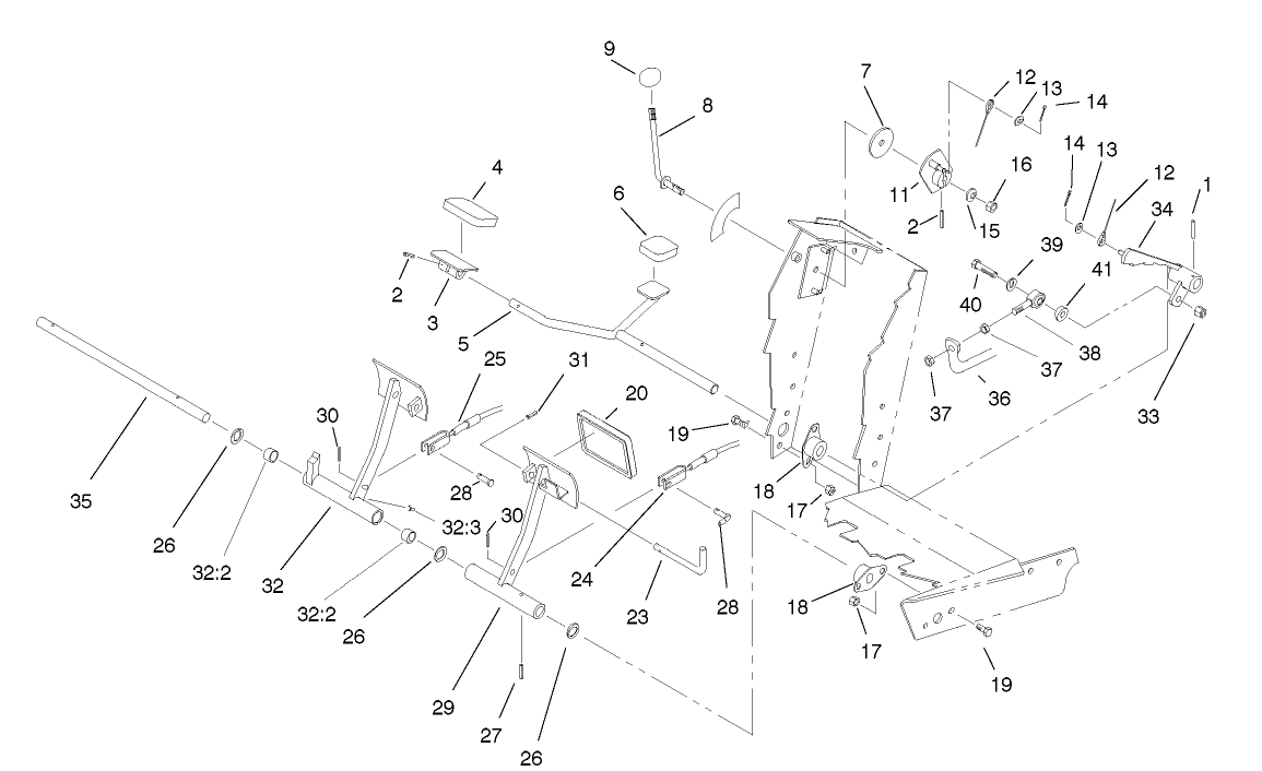 Traction And Brake Pedals Assembly