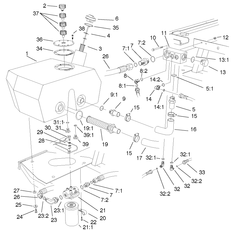 Hydraulic Filter And Reservoir Assembly