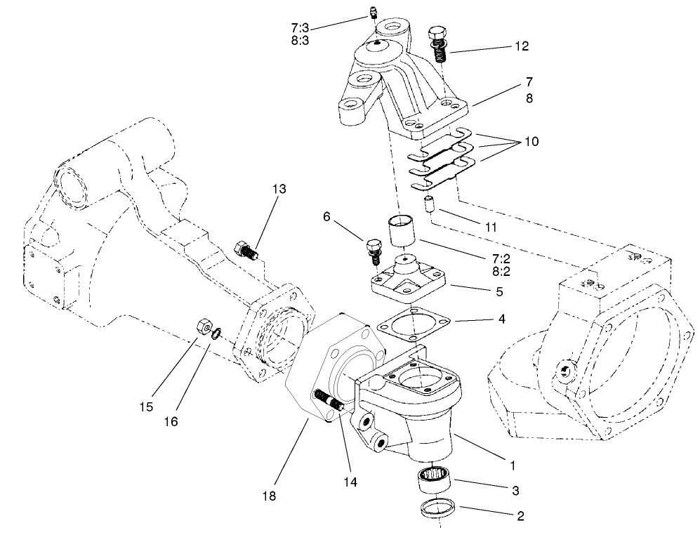 Rear Axle Assembly No. 98-3925 (continued) Bevel Gear Case Assembly