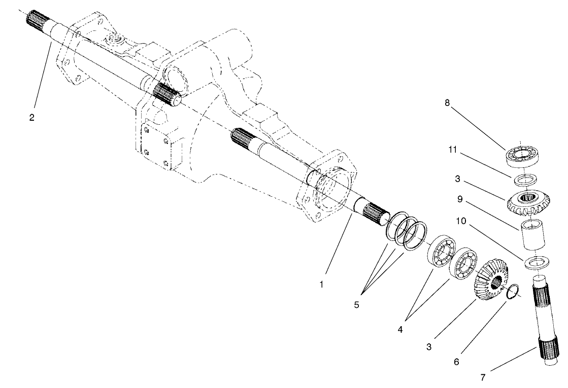 Rear Axle Assembly No. 98-3925 (continued) Bevel Gear Shaft Assembly