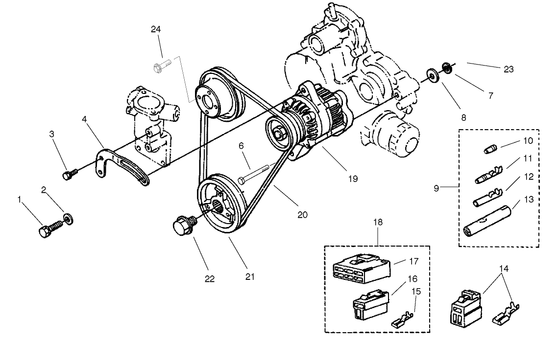 Alternator And Pulley Assembly