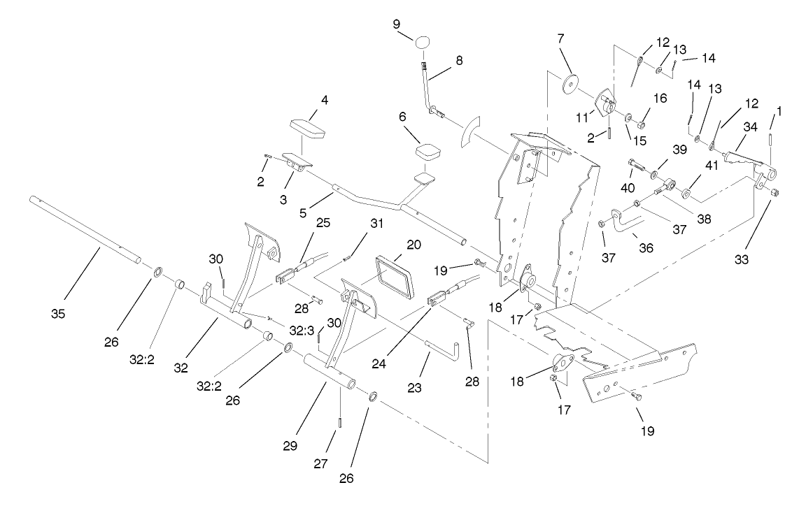 Traction And Brake Pedals Assembly