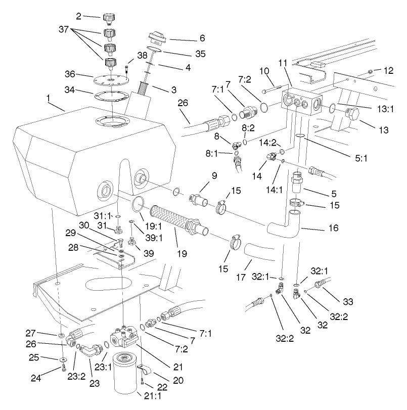 Hydraulic Filter And Reservoir Assembly