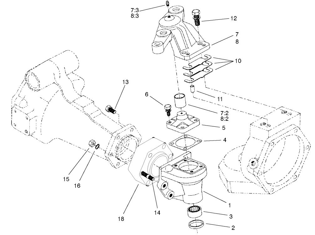 Rear Axle Assembly No. 98-3925 (continued) Bevel Gear Case Assembly